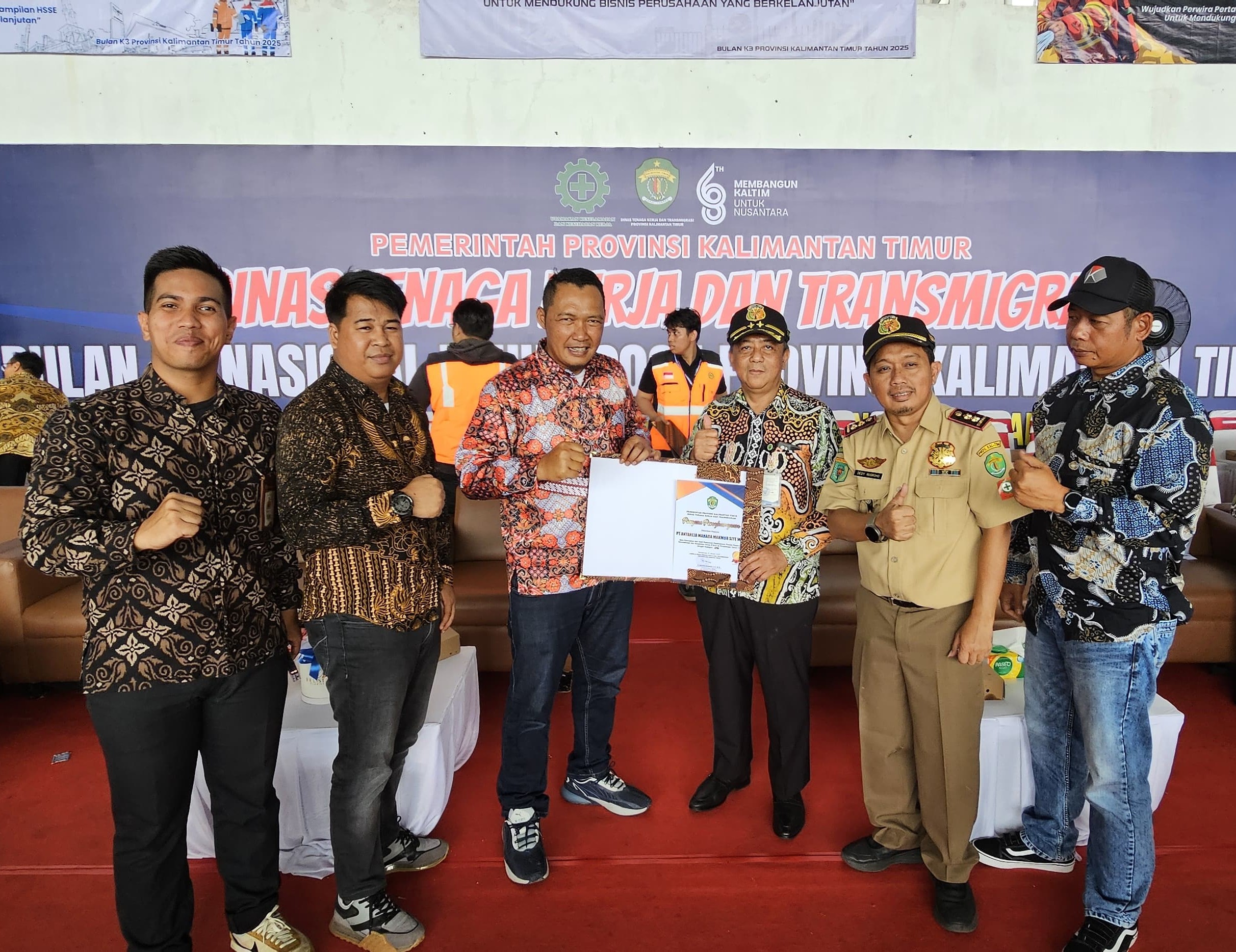 AMM Site MHU Wins a K3 Award from the East Kalimantan Provincial Government for Optimal Performance in P2K3